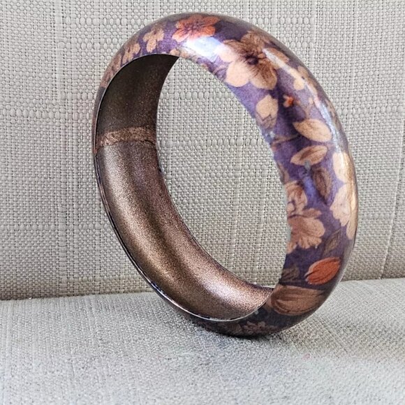 Fashion Wrist Band Cuff Band Bangle Style Bracelet Purple Tone Wrist Jewelry - Picture 3 of 10